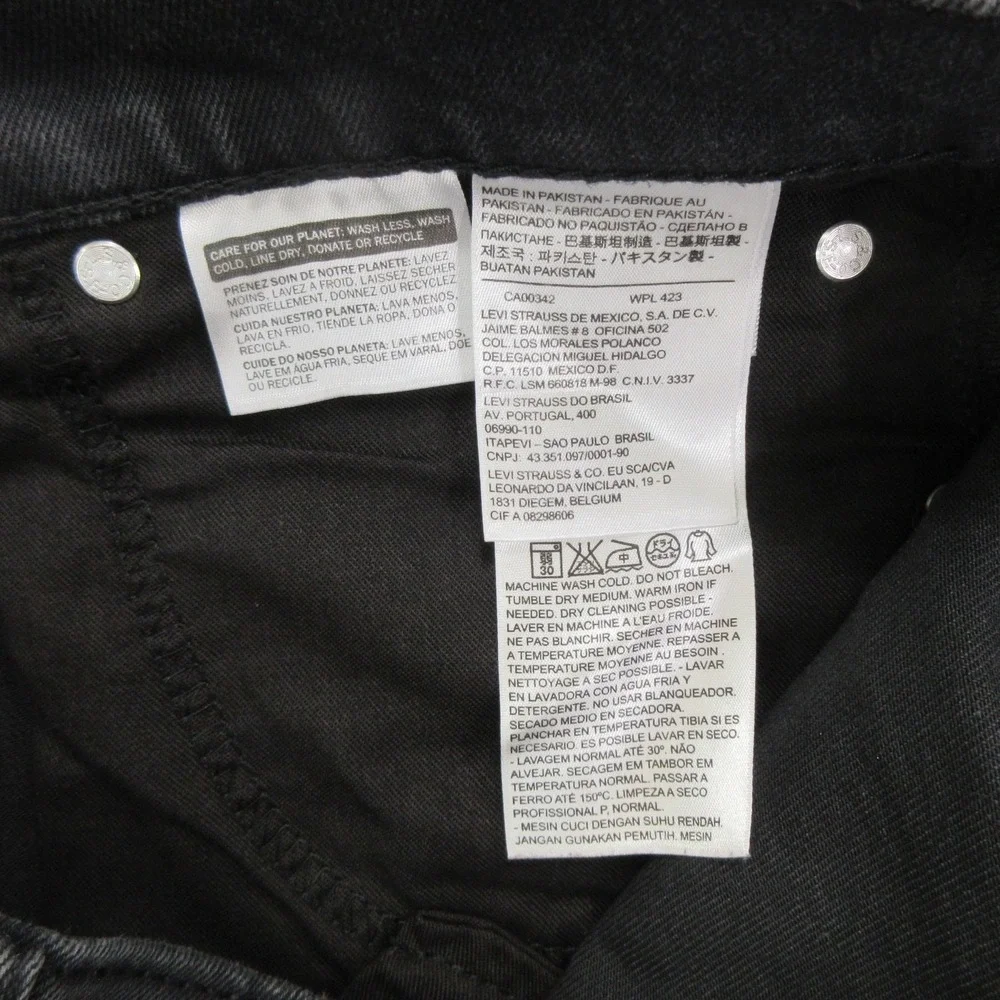 Levi's Men's Jeans 33x28 569 Loose Straight Black Denim Pants